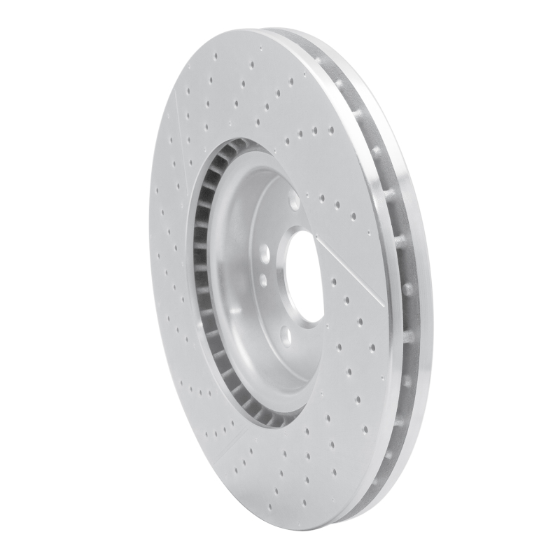 Mercedes-Benz GLA45 AMG Brake Rotor (1) - Front - R1 Concepts - Drilled & Slotted - Silver - `14-`19